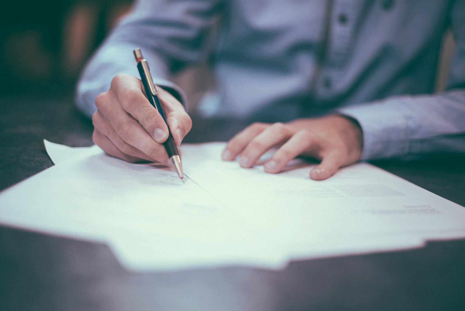 Closing documents and professional desk